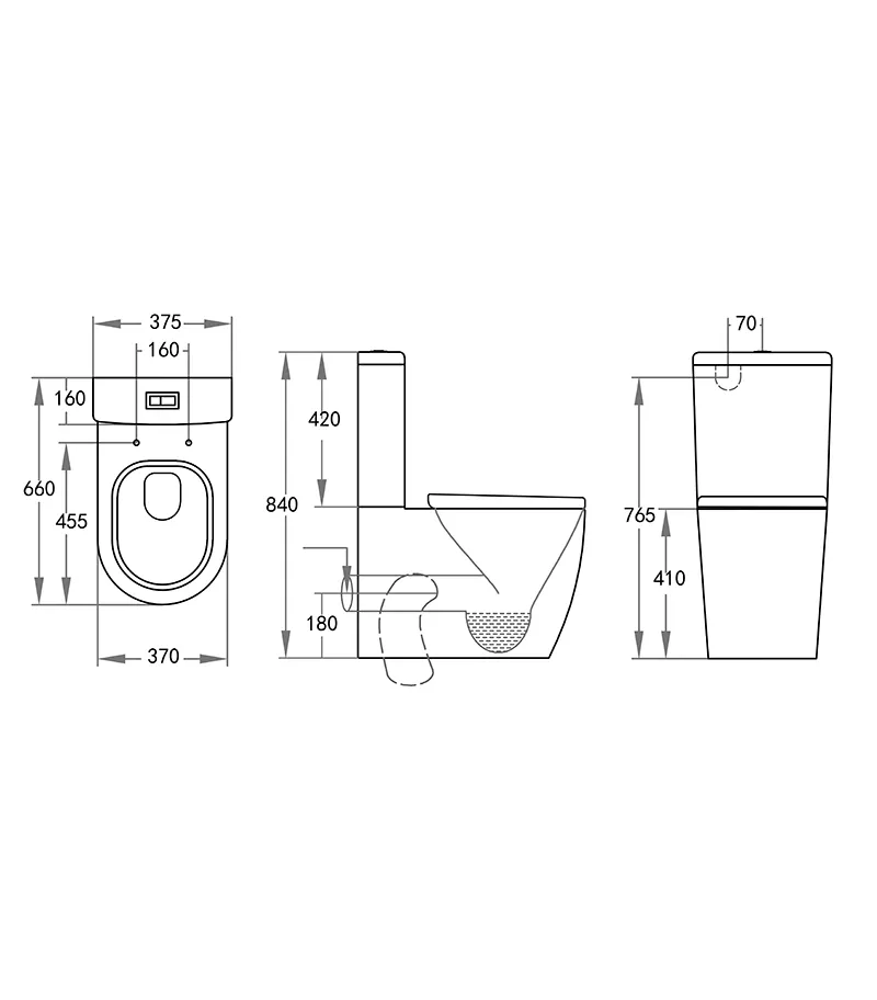 Reno 016 Wall Faced Universal Toilet Suite 016 spec
