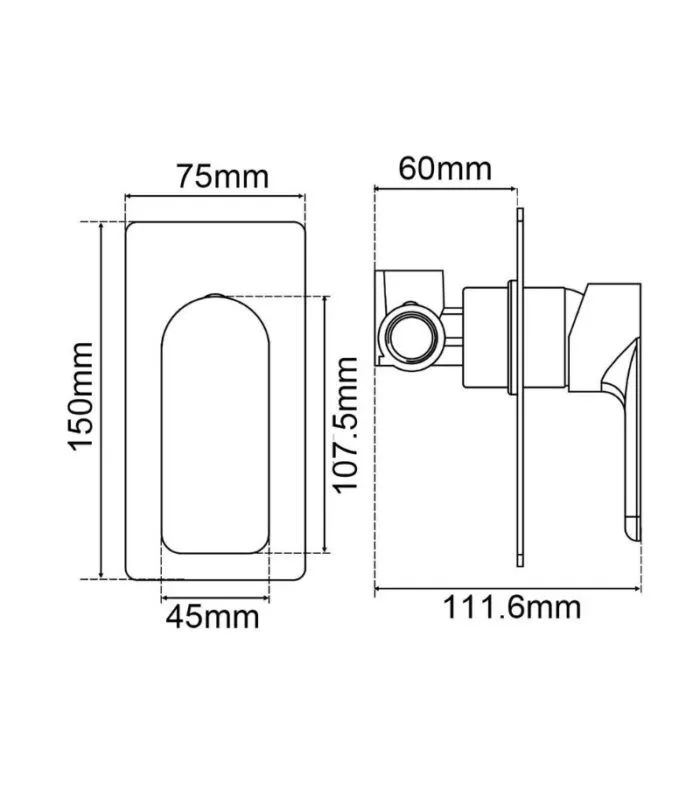 VOG Brass Wall Mixer - Specification