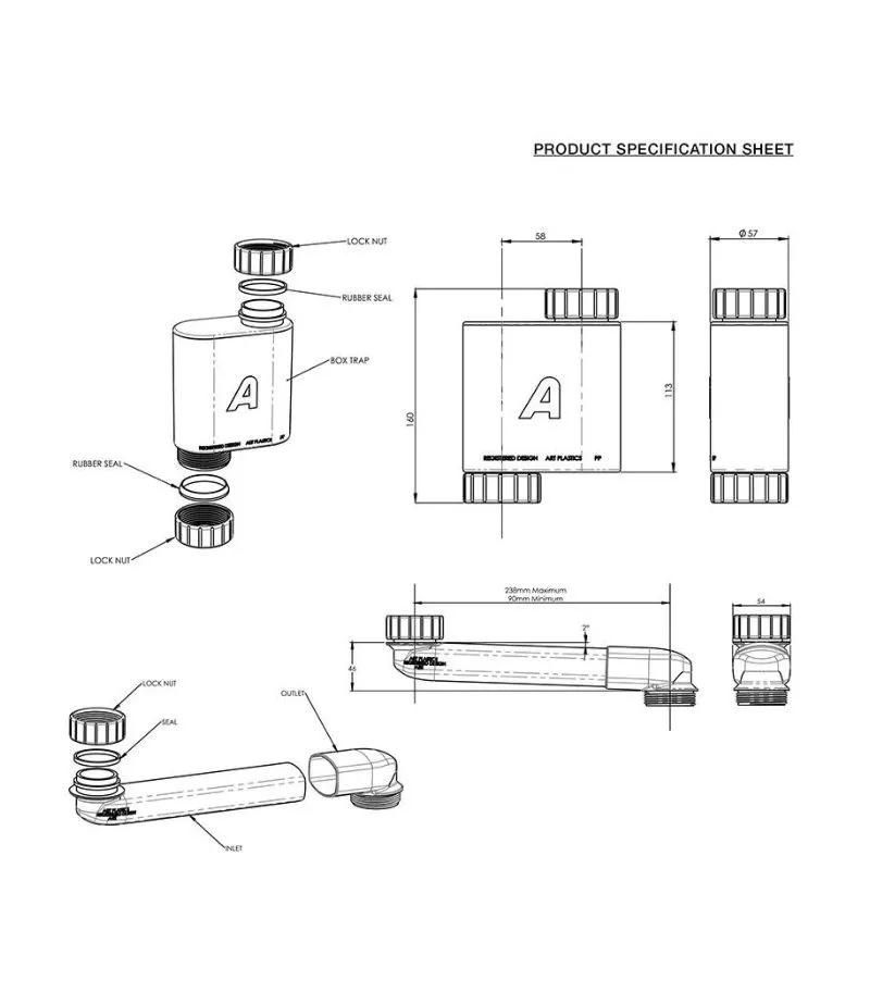Box Trap & Space Saver Kit 40mm Specification
