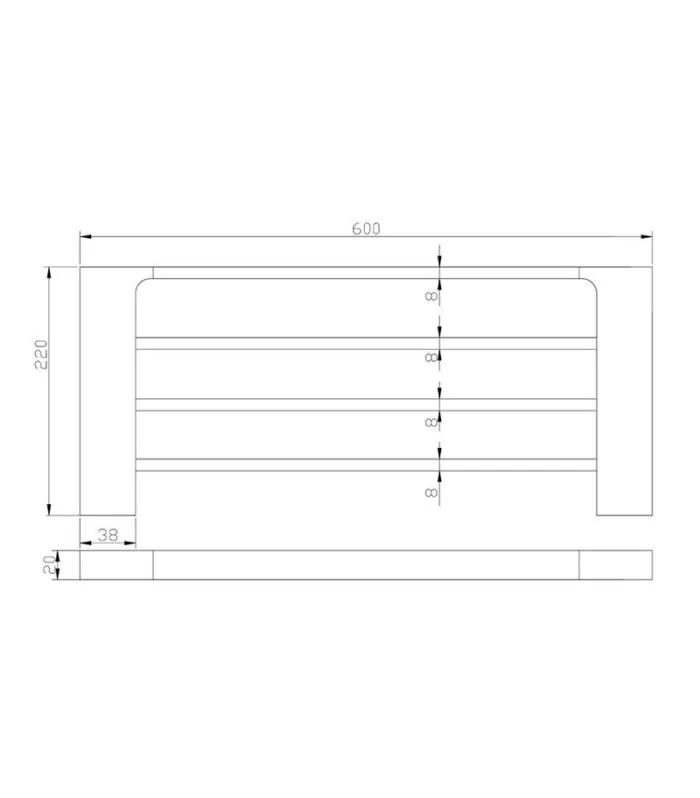 Eden 600mm Towel Rack - Specification