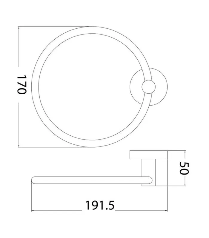 Otus Brass Towel Ring - Specification