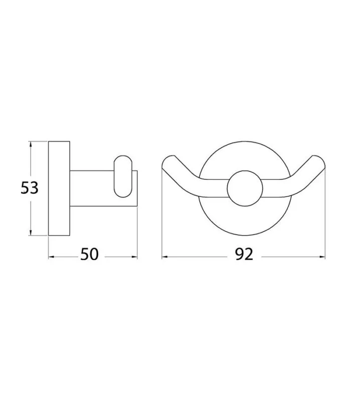 Otus Brass Double Robe Hook - Specification