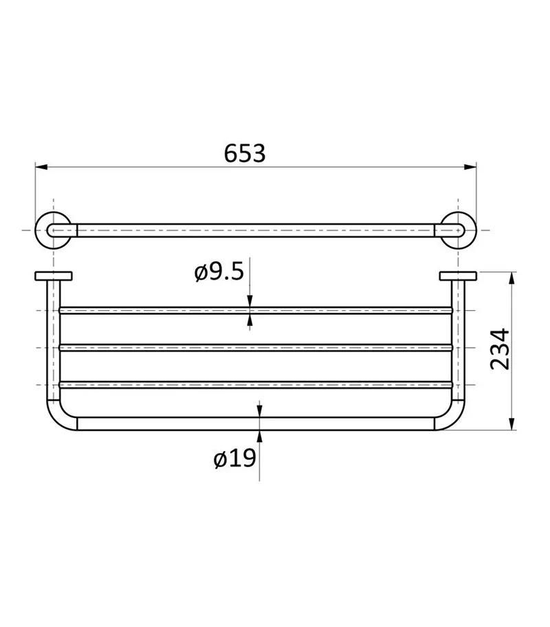 Otus Brass Bath Towel Rack - Specification