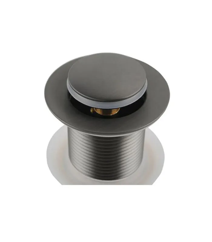 Aqua 32/40mm Pop Up Basin Waste With No Overflow - Gunmetal Grey Pop-up View