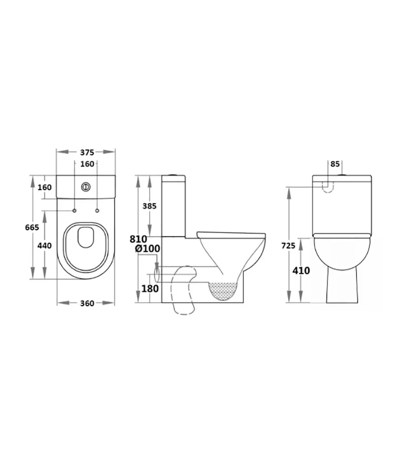 Reno 014 Wall Faced Universal Toilet Suite Specification