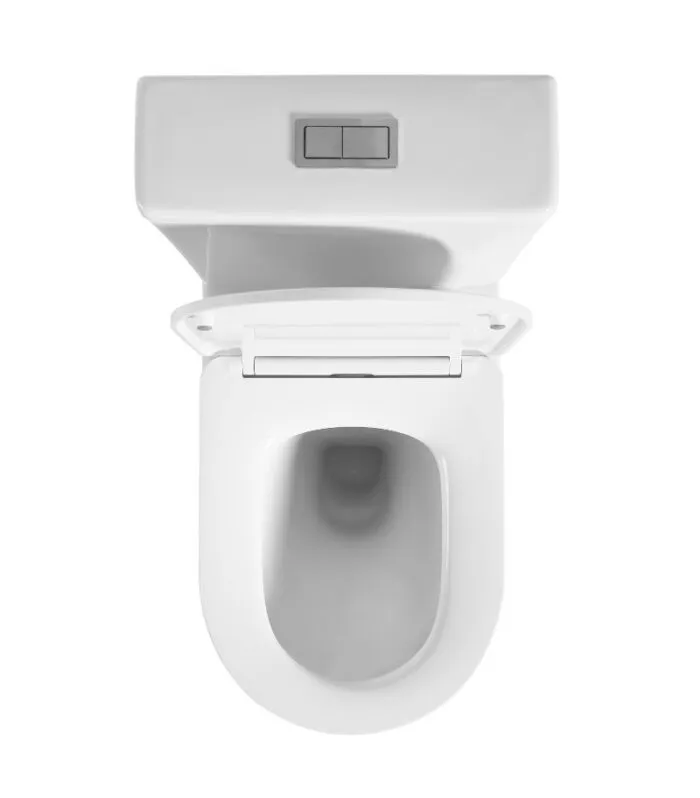 Reno 600 Rimless Wall Faced Toilet - Gloss White - Topview