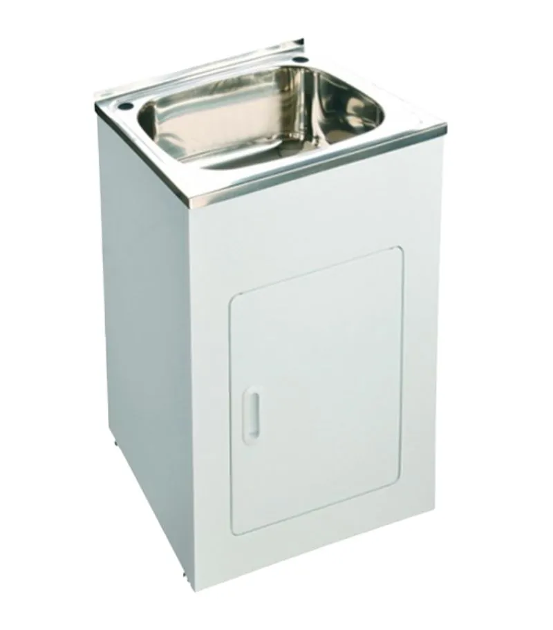 30L White Metal Laundry Tub – 500x390x870mm