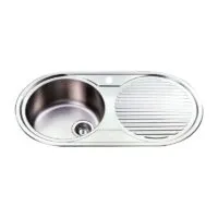 Cora 915x485x170mm Rounded Single Bowl Sink with Drainer - LHB Cora 915x485x170mm Rounded Single Bowl Sink with Drainer - LHB
