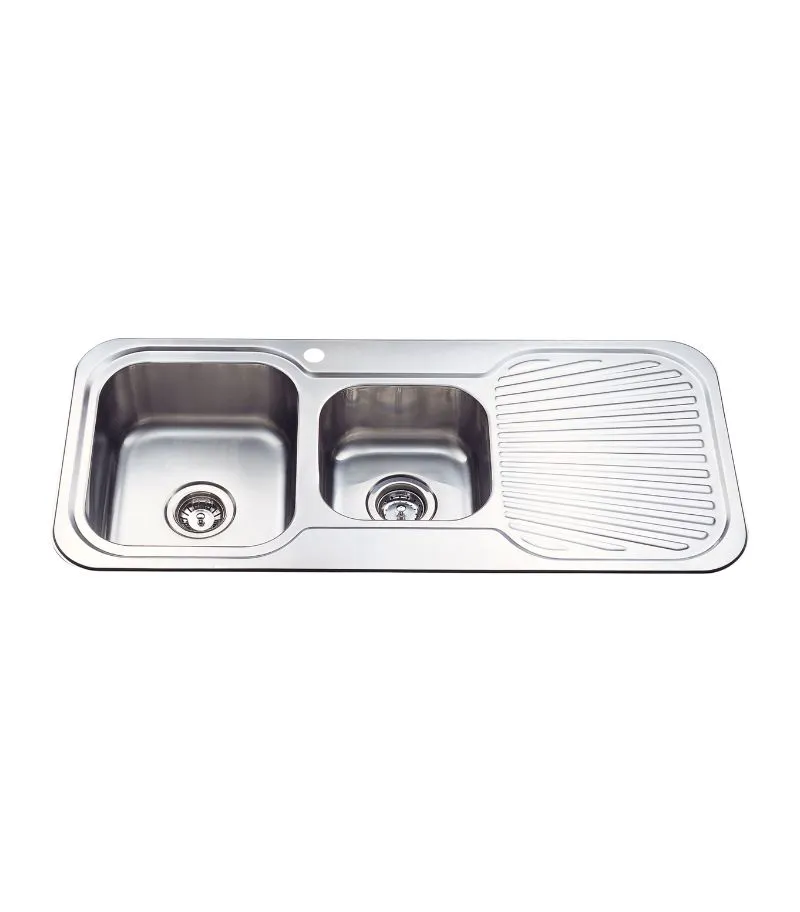 Cora 1080X480X170mm Stainless Steel 1&3/4 Bowl Sink with Drainer - LHB
