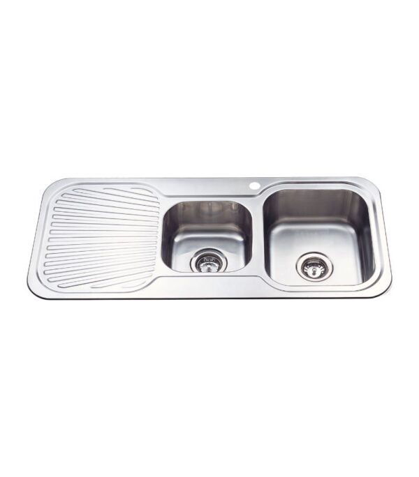 Cora 1080X480X170mm Stainless Steel 1&3/4 Bowl Sink with Drainer - RHB