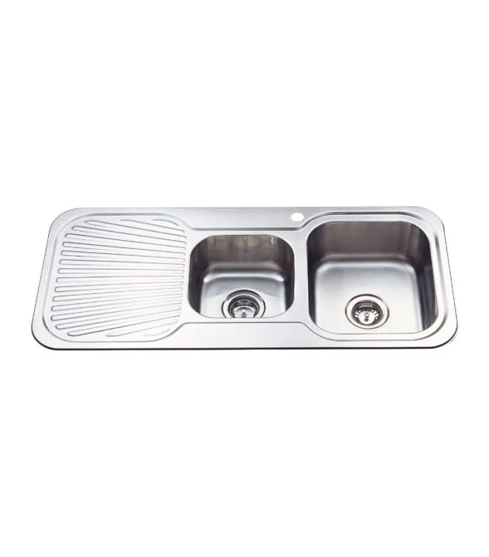 Cora 1080X480X170mm Stainless Steel 1&3/4 Bowl Sink with Drainer - RHB