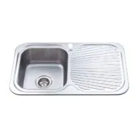 Cora 780X480X170mm Single Bowl Sink with Drainerboard - LHB Cora 780X480X170mm Single Bowl Sink with Drainerboard - LHB