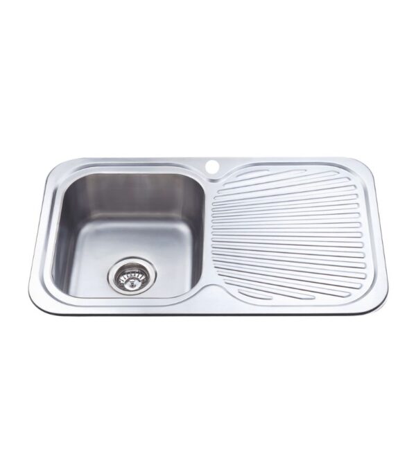 Cora 780X480X170mm Single Bowl Sink with Drainerboard - LHB