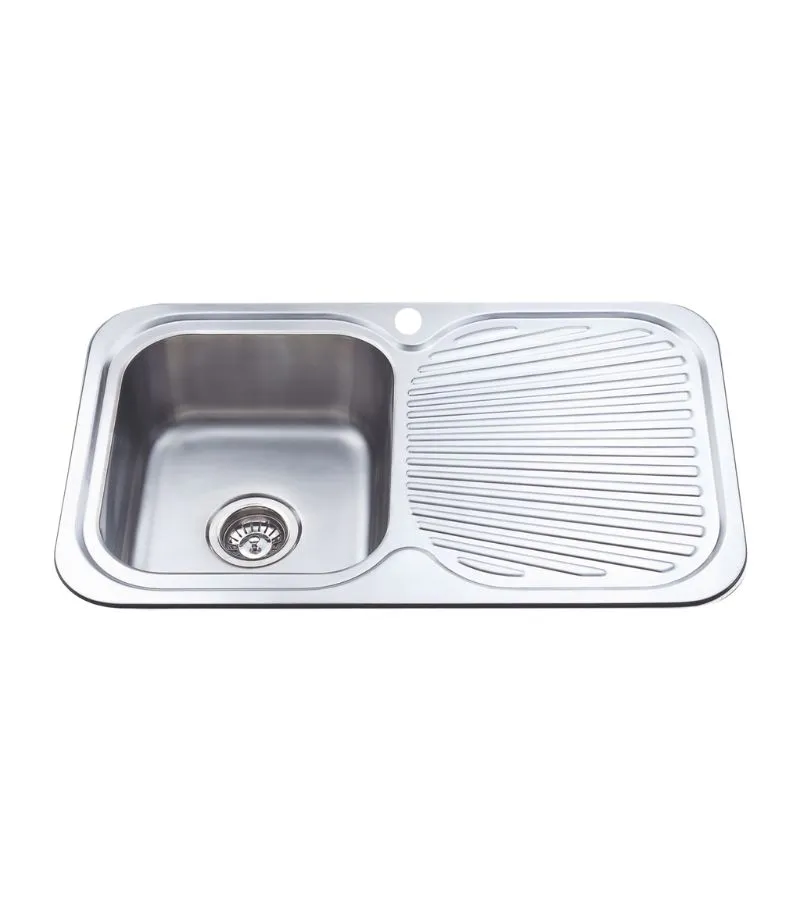 Cora 780X480X170mm Single Bowl Sink with Drainerboard - LHB