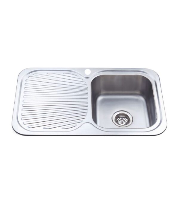 Cora 780X480X170mm Single Bowl Sink with Drainerboard - RHB