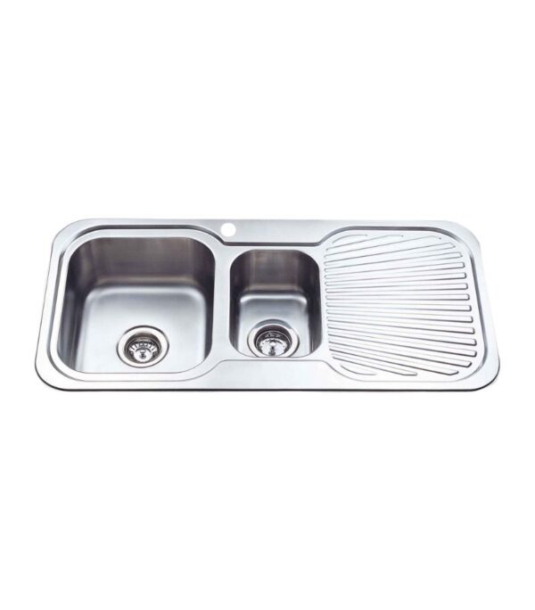Cora 980X480X170mm Stainless Steel 1&1/2 Bowl Sink with Drainer - LHB