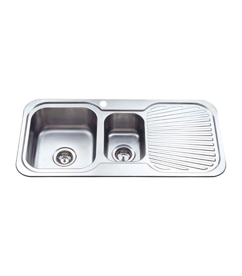 Cora 980X480X170mm Stainless Steel 1&1/2 Bowl Sink with Drainer - LHB
