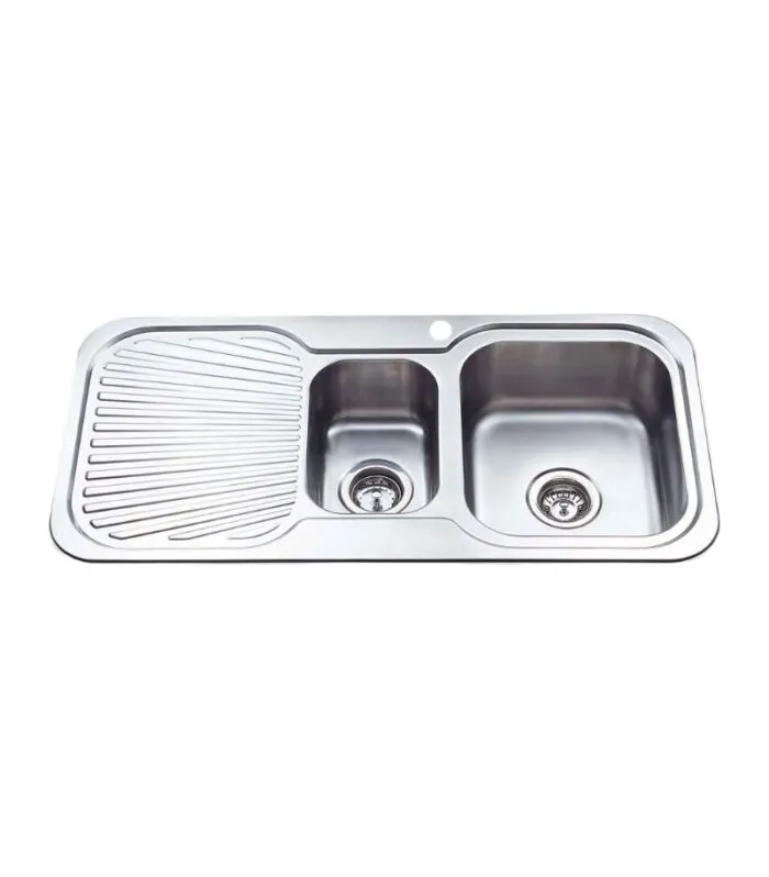 Cora 980X480X170mm Stainless Steel 1&1/2 Bowl Sink with Drainer - RHB