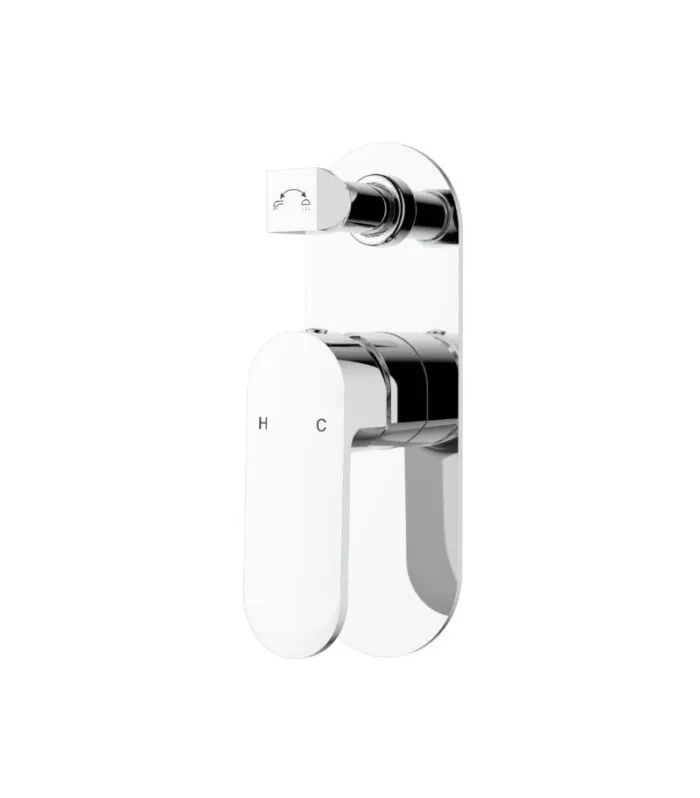 Cora Brass Wall Mixer with Diverter - Chrome