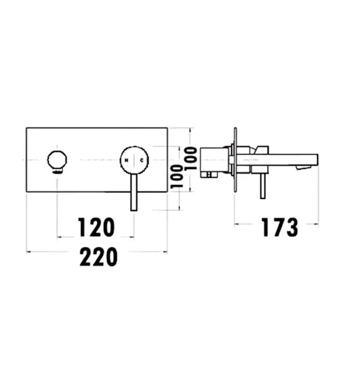 Otus Brass Basin/Bath Mixer - Specification