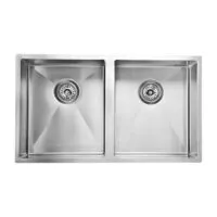 Eden 760x440x198/230mm Stainless Steel Double Bowl Sink - Stainless Steel Eden 760x440x198/230mm Stainless Steel Double Bowl Sink - Stainless Steel