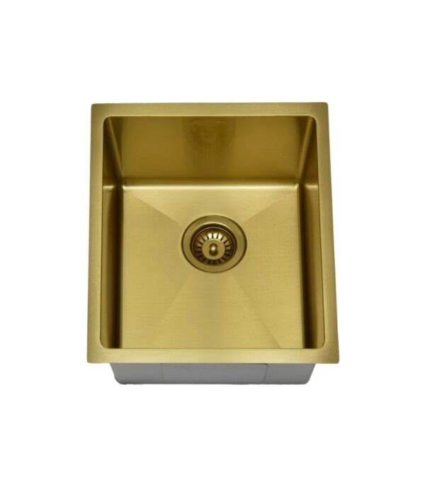 Eden 380x440x198mm Stainless Steel Single Bowl Sink - Brushed Gold
