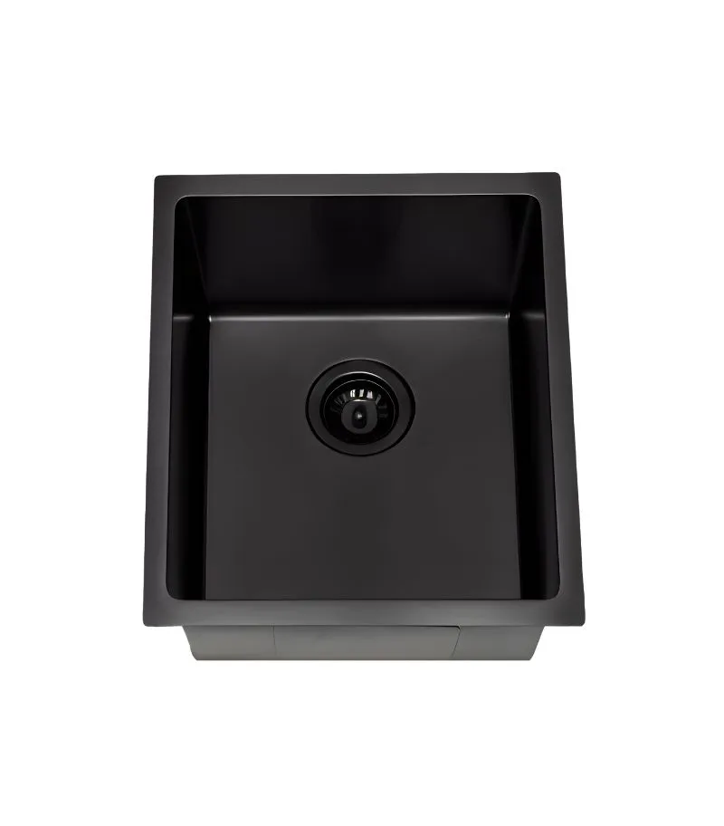 Eden 380x440x198mm Stainless Steel Single Bowl Sink - Matt Black