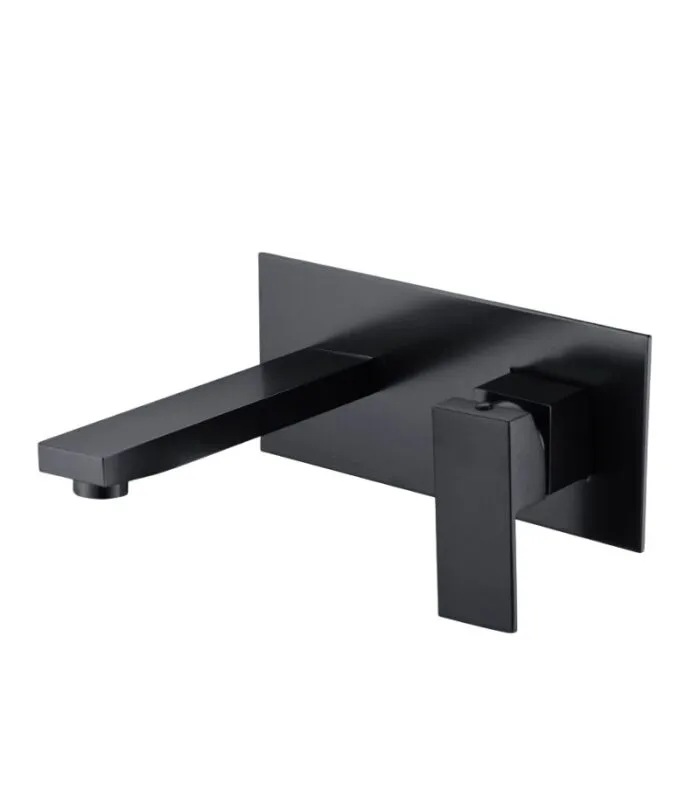 Rosa Wall-Mounted Basin/Bath Mixer - Matte Black