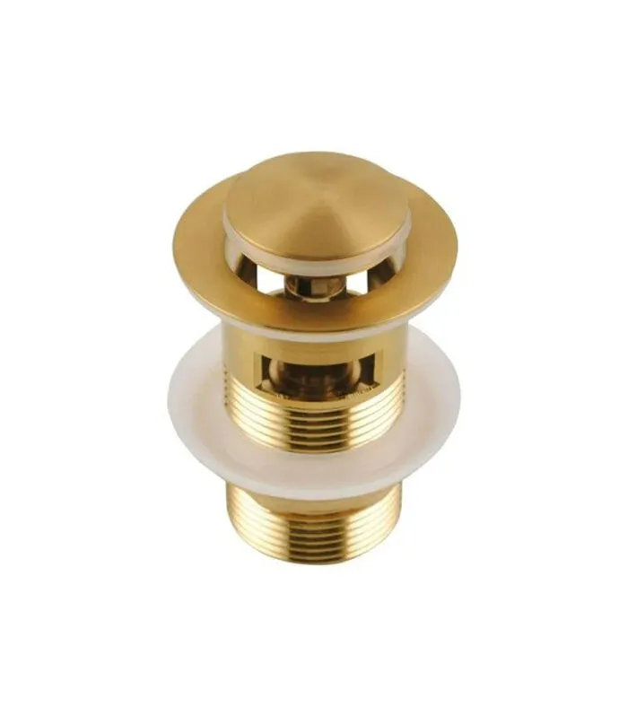 Aqua 32/40mm Pop Up Basin Waste With Overflow - Brushed Yellow Gold Pop-up View