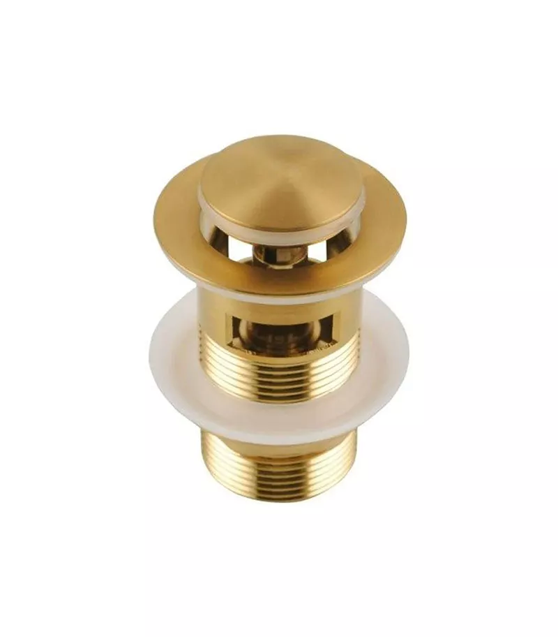 Aqua 32/40mm Pop Up Basin Waste With Overflow - Brushed Yellow Gold Pop-up View
