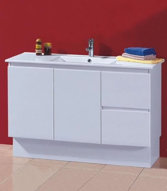Reno 3 Ceramic Top 1200mm MDF Freestanding Vanity With Kickboard