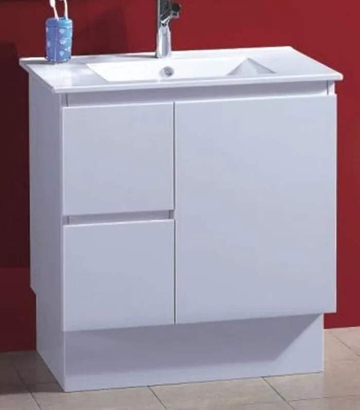 Reno 3 Ceramic Top 750mm MDF Freestanding Vanity With Kickboard