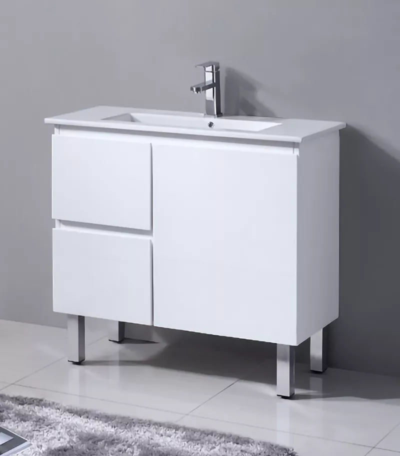 900mm x 360mm x 830mm Reno 1 Narrow Ceramic Top Vanity Legs or Kickboard RW156-900LHD