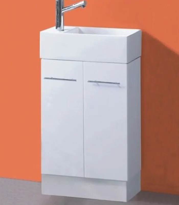Reno 2 Ensuite Ceramic Top Vanity Unit - Kickboard - with Background