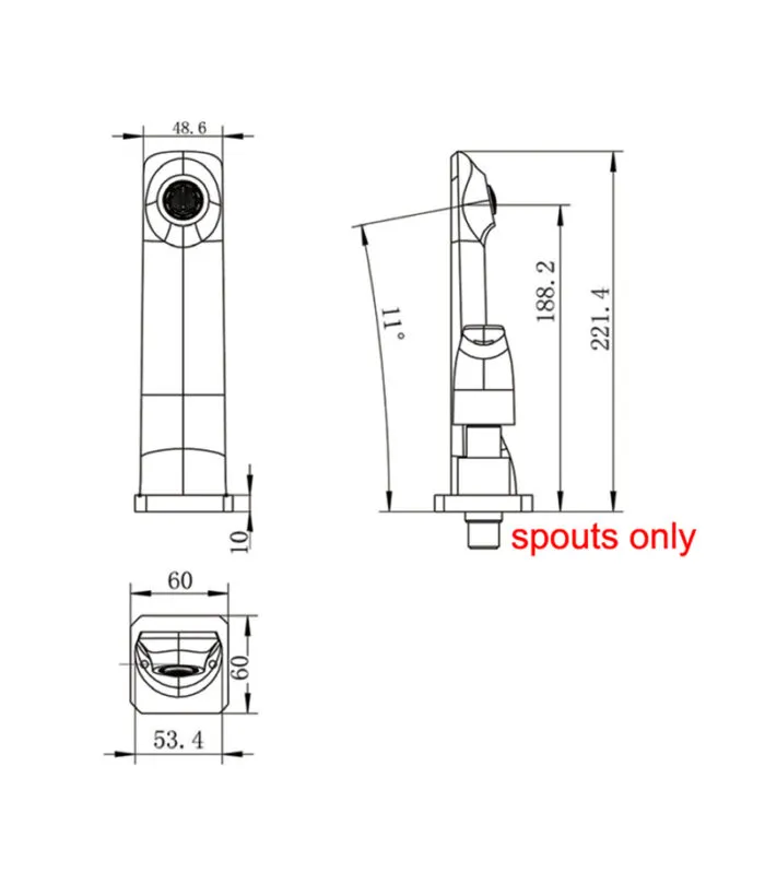 Esperia Brass Bath Spout - Specification
