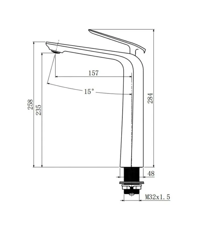 Esperia Brass Tall Basin Mixer - Specification