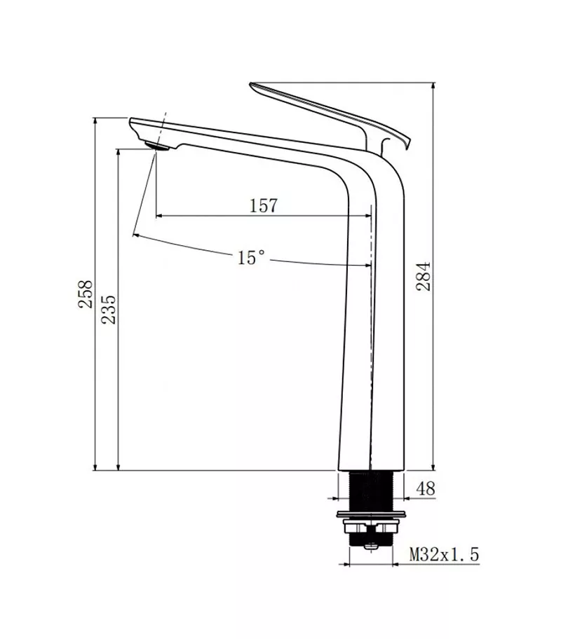 Esperia Brass Tall Basin Mixer - Specification