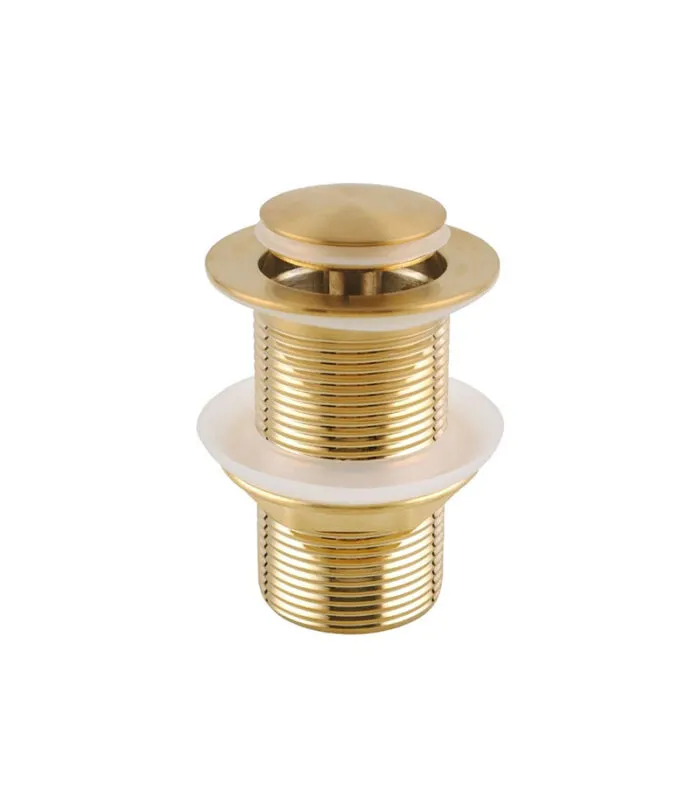 Aqua 32/40mm Pop Up Basin Waste With No Overflow - Brushed Yellow Gold