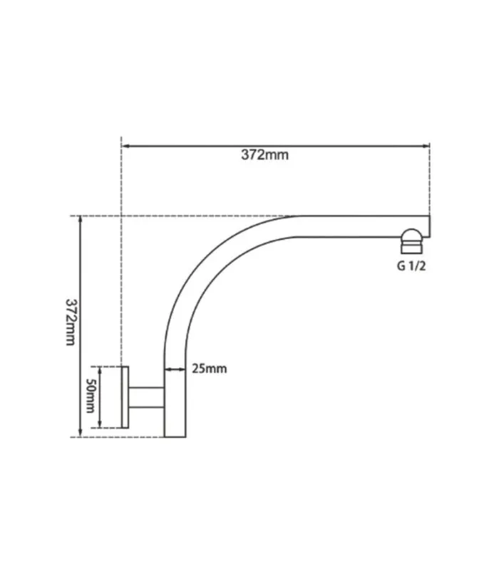 Lucid Hi-Rise Shower Arm - Specification