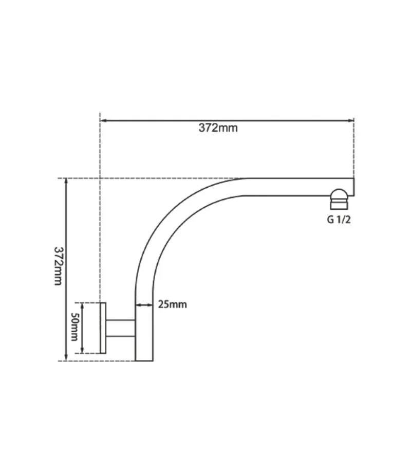 Lucid Hi-Rise Shower Arm - Specification