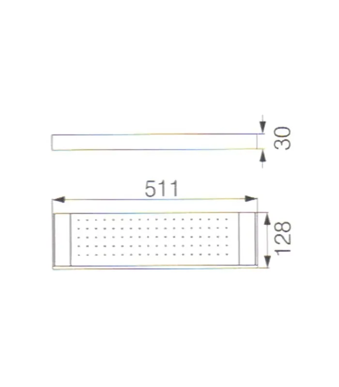 Rosa SS304 511mm Glass Shelf - Specification
