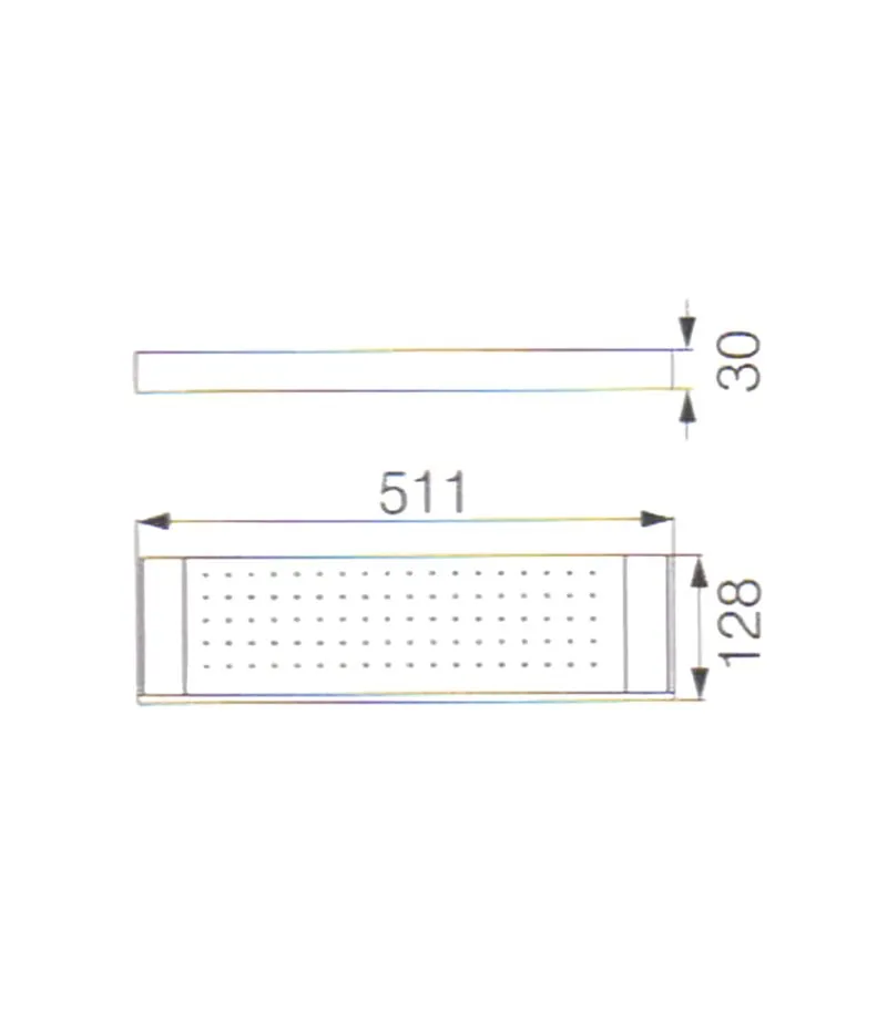 Rosa SS304 511mm Glass Shelf - Specification