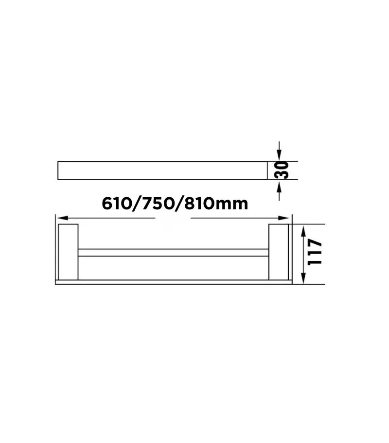 Rosa SS304 Double Towel Rail - Specification