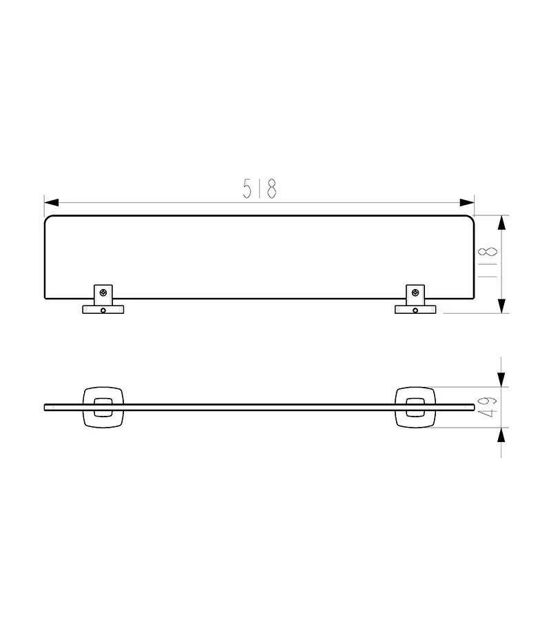 Specification For Luxus Glass Shelf