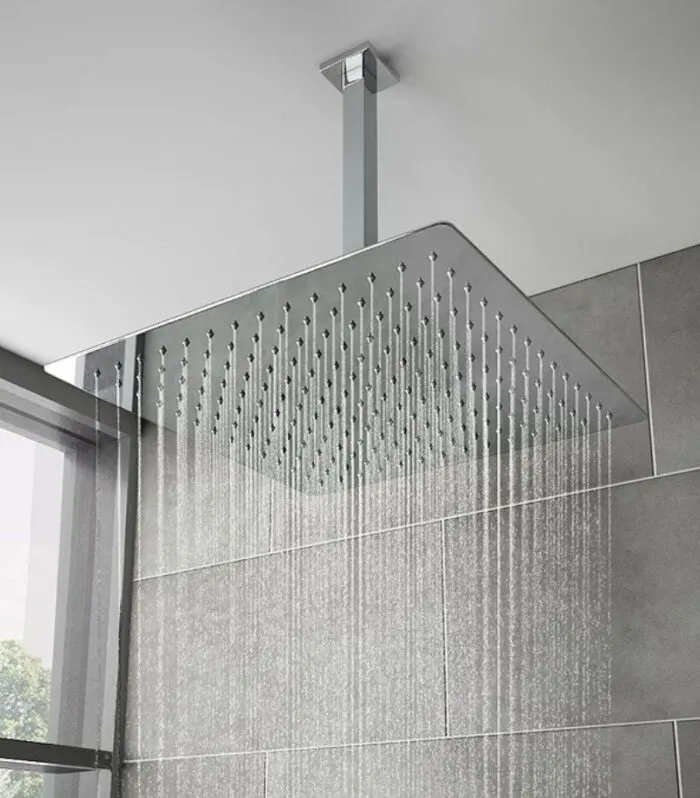 IVANO Stainless Steel Square Ceiling Arm - Chrome | Lifestyle