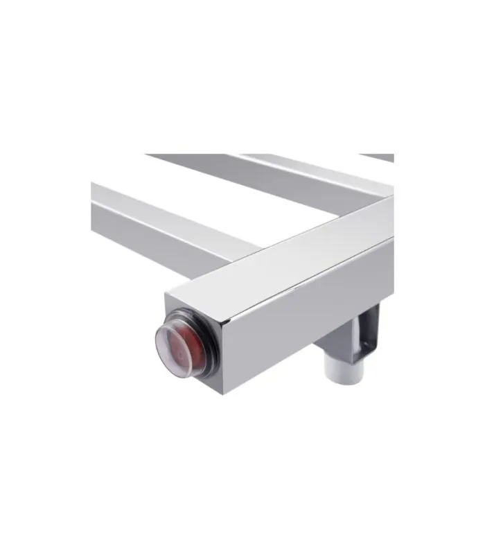 Aqua Square Chrome Heated Towel Rack Bottom