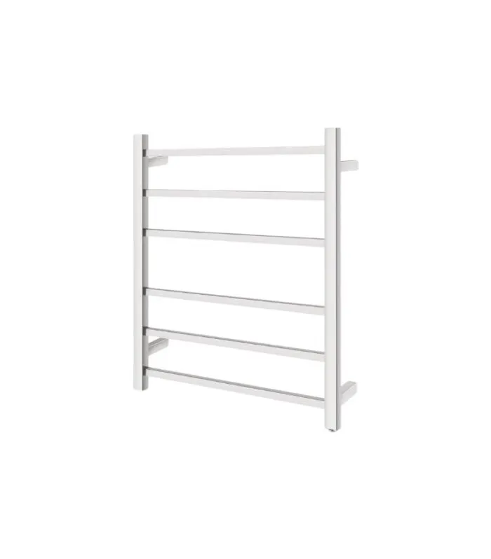 Aqua Square Chrome Heated Towel Rack 6 Bars