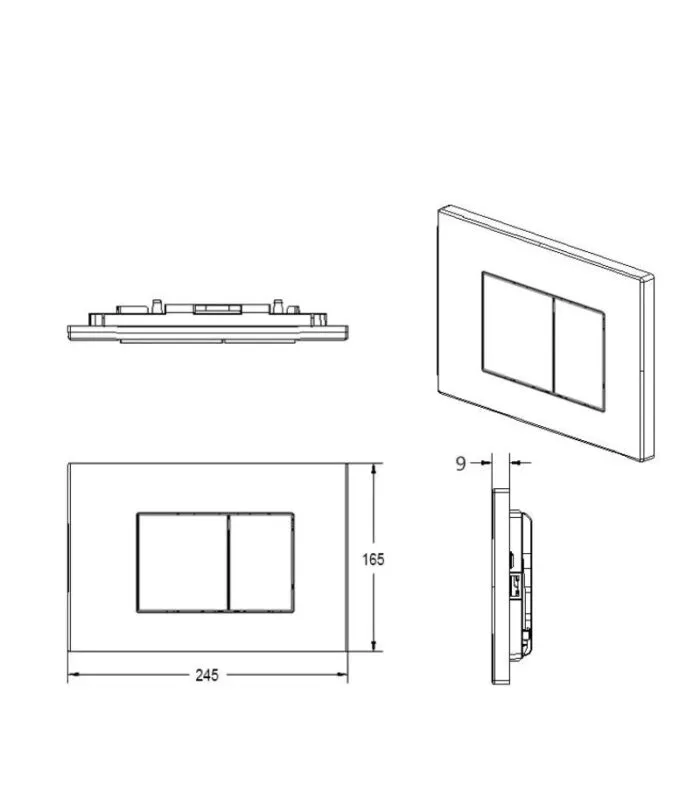 R&T Dual Flush Push Plate - G3004109 for Cistern G30031 / G30032 - Specification
