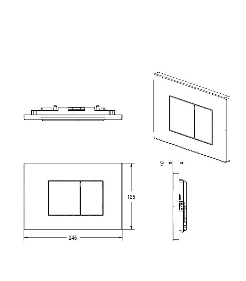 R&T Dual Flush Push Plate - G3004109 for Cistern G30031 / G30032 - Specification