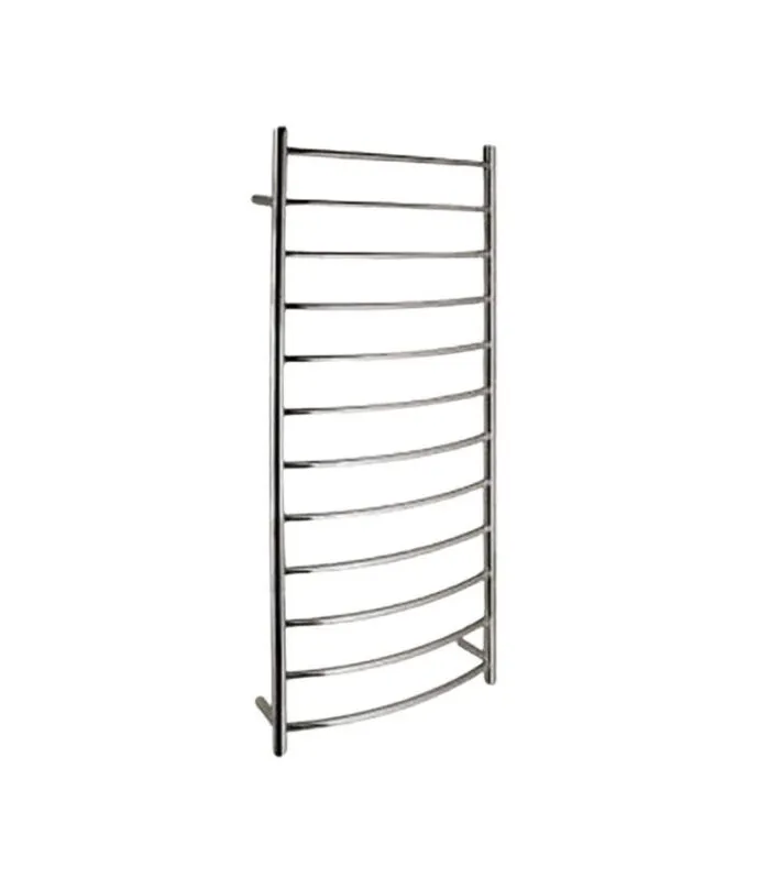 Round & Curved Heated Towel Rack 12 Bars - Chrome
